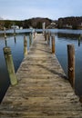 Boat Pier in a Cove on Smith Mountain Lake Royalty Free Stock Photo